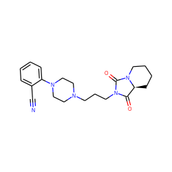 N#Cc1ccccc1N1CCN(CCCN2C(=O)[C@@H]3CCCCN3C2=O)CC1 ZINC000013861471