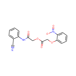 N#Cc1ccccc1NC(=O)COC(=O)COc1ccccc1[N+](=O)[O-] ZINC000003390475