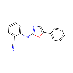 N#Cc1ccccc1Nc1ncc(-c2ccccc2)o1 ZINC000013611250