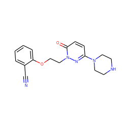 N#Cc1ccccc1OCCn1nc(N2CCNCC2)ccc1=O ZINC000045288127