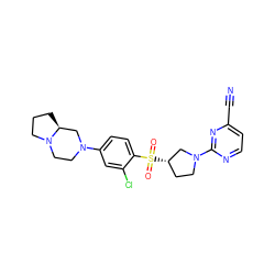 N#Cc1ccnc(N2CC[C@H](S(=O)(=O)c3ccc(N4CCN5CCC[C@H]5C4)cc3Cl)C2)n1 ZINC000168369856