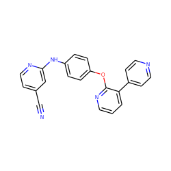 N#Cc1ccnc(Nc2ccc(Oc3ncccc3-c3ccncc3)cc2)c1 ZINC000139303929