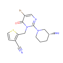 N#Cc1ccsc1Cn1c(N2CCC[C@@H](N)C2)ncc(Br)c1=O ZINC000066112058