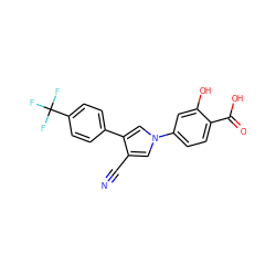 N#Cc1cn(-c2ccc(C(=O)O)c(O)c2)cc1-c1ccc(C(F)(F)F)cc1 ZINC000200846497