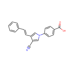 N#Cc1cn(-c2ccc(C(=O)O)cc2)cc1/C=C/c1ccccc1 ZINC000200834723