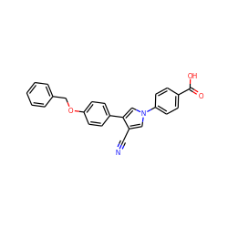 N#Cc1cn(-c2ccc(C(=O)O)cc2)cc1-c1ccc(OCc2ccccc2)cc1 ZINC000200828186
