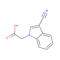 N#Cc1cn(CC(=O)O)c2ccccc12 ZINC000000336425