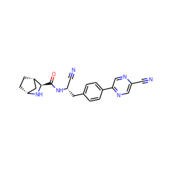 N#Cc1cnc(-c2ccc(C[C@@H](C#N)NC(=O)[C@H]3N[C@@H]4CC[C@H]3C4)cc2)cn1 ZINC000221941817