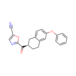 N#Cc1cnc(C(=O)[C@@H]2CCc3cc(Oc4ccccc4)ccc3C2)o1 ZINC000071316559
