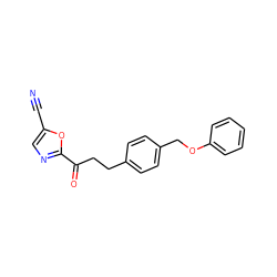 N#Cc1cnc(C(=O)CCc2ccc(COc3ccccc3)cc2)o1 ZINC000029136333