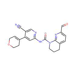 N#Cc1cnc(NC(=O)N2CCCc3ccc(C=O)nc32)cc1C1=CCOCC1 ZINC001772595621