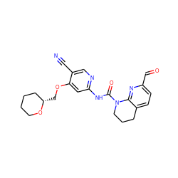 N#Cc1cnc(NC(=O)N2CCCc3ccc(C=O)nc32)cc1OC[C@H]1CCCCO1 ZINC001772578803