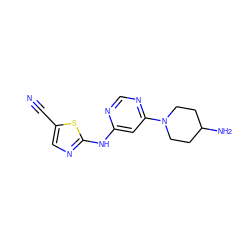 N#Cc1cnc(Nc2cc(N3CCC(N)CC3)ncn2)s1 ZINC000028570315