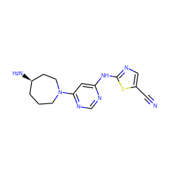 N#Cc1cnc(Nc2cc(N3CCC[C@@H](N)CC3)ncn2)s1 ZINC000028570855