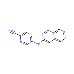 N#Cc1cnc(Nc2cc3ccccc3cn2)cn1 ZINC000073198997