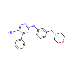 N#Cc1cnc(Nc2cccc(CN3CCOCC3)c2)nc1-c1ccccc1 ZINC000028819447