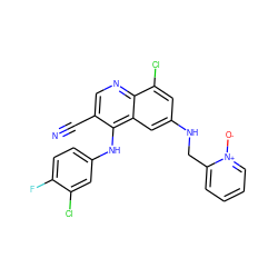 N#Cc1cnc2c(Cl)cc(NCc3cccc[n+]3[O-])cc2c1Nc1ccc(F)c(Cl)c1 ZINC000014977417