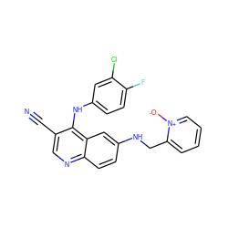 N#Cc1cnc2ccc(NCc3cccc[n+]3[O-])cc2c1Nc1ccc(F)c(Cl)c1 ZINC000036177413