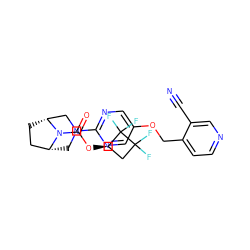 N#Cc1cnccc1COc1cnc(N2C[C@@H]3CC[C@H](C2)N3C(=O)O[C@@H]2CC(F)(F)C2(F)F)nc1 ZINC000096269989