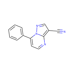 N#Cc1cnn2c(-c3ccccc3)ccnc12 ZINC000001393362