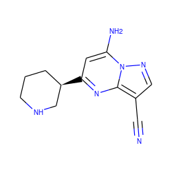 N#Cc1cnn2c(N)cc([C@@H]3CCCNC3)nc12 ZINC000066260096