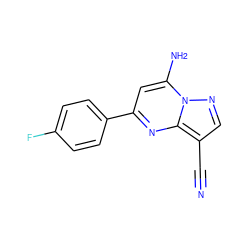 N#Cc1cnn2c(N)cc(-c3ccc(F)cc3)nc12 ZINC000084706762