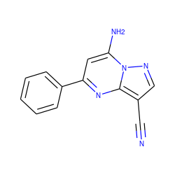 N#Cc1cnn2c(N)cc(-c3ccccc3)nc12 ZINC000084704699