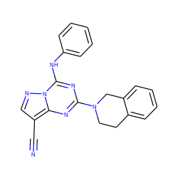 N#Cc1cnn2c(Nc3ccccc3)nc(N3CCc4ccccc4C3)nc12 ZINC000028707957