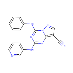 N#Cc1cnn2c(Nc3ccccc3)nc(Nc3cccnc3)nc12 ZINC000028707939