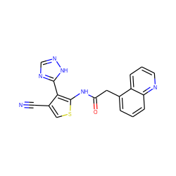 N#Cc1csc(NC(=O)Cc2cccc3ncccc23)c1-c1ncn[nH]1 ZINC000066078020