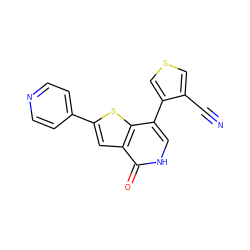 N#Cc1cscc1-c1c[nH]c(=O)c2cc(-c3ccncc3)sc12 ZINC000072177725