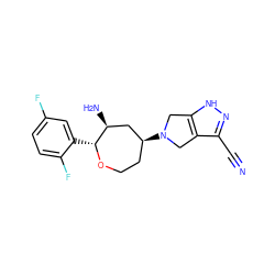 N#Cc1n[nH]c2c1CN([C@H]1CCO[C@H](c3cc(F)ccc3F)[C@@H](N)C1)C2 ZINC000144195060