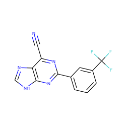 N#Cc1nc(-c2cccc(C(F)(F)F)c2)nc2[nH]cnc12 ZINC000058498850