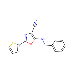 N#Cc1nc(-c2cccs2)oc1NCc1ccccc1 ZINC000000544849