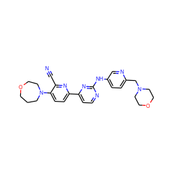 N#Cc1nc(-c2ccnc(Nc3ccc(CN4CCOCC4)nc3)n2)ccc1N1CCCOCC1 ZINC001772614963