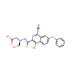 N#Cc1nc(C(=O)N[C@@H](CO)CC(=O)O)c(O)c2ccc(Oc3ccccc3)cc12 ZINC000146755514