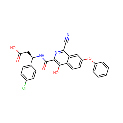 N#Cc1nc(C(=O)N[C@H](CC(=O)O)c2ccc(Cl)cc2)c(O)c2ccc(Oc3ccccc3)cc12 ZINC000146791211