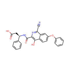 N#Cc1nc(C(=O)N[C@H](CC(=O)O)c2ccccc2)c(O)c2ccc(Oc3ccccc3)cc12 ZINC000146663143