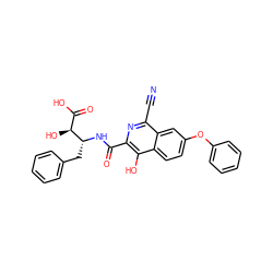 N#Cc1nc(C(=O)N[C@H](Cc2ccccc2)[C@@H](O)C(=O)O)c(O)c2ccc(Oc3ccccc3)cc12 ZINC000146725026