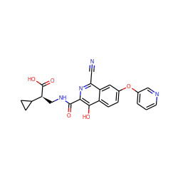 N#Cc1nc(C(=O)NC[C@H](C(=O)O)C2CC2)c(O)c2ccc(Oc3cccnc3)cc12 ZINC001772638882