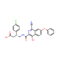 N#Cc1nc(C(=O)NC[C@H](CC(=O)O)c2ccc(Cl)cc2)c(O)c2ccc(Oc3ccccc3)cc12 ZINC000146678581