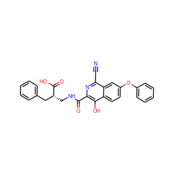 N#Cc1nc(C(=O)NC[C@H](Cc2ccccc2)C(=O)O)c(O)c2ccc(Oc3ccccc3)cc12 ZINC000146778456