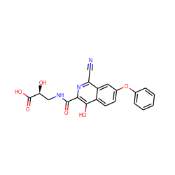 N#Cc1nc(C(=O)NC[C@H](O)C(=O)O)c(O)c2ccc(Oc3ccccc3)cc12 ZINC000146713759