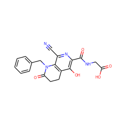 N#Cc1nc(C(=O)NCC(=O)O)c(O)c2c1N(Cc1ccccc1)C(=O)CC2 ZINC000169710897