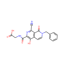 N#Cc1nc(C(=O)NCC(=O)O)c(O)c2ccn(Cc3ccccc3)c(=O)c12 ZINC000169710935