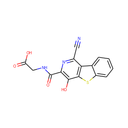 N#Cc1nc(C(=O)NCC(=O)O)c(O)c2sc3ccccc3c12 ZINC000096285195