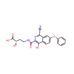 N#Cc1nc(C(=O)NCC[C@H](O)C(=O)O)c(O)c2ccc(Oc3ccccc3)cc12 ZINC000146668347