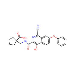 N#Cc1nc(C(=O)NCC2(C(=O)O)CCCC2)c(O)c2ccc(Oc3ccccc3)cc12 ZINC000146693099