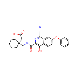 N#Cc1nc(C(=O)NCC2(CC(=O)O)CCCCC2)c(O)c2ccc(Oc3ccccc3)cc12 ZINC000146742075