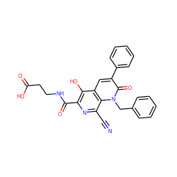 N#Cc1nc(C(=O)NCCC(=O)O)c(O)c2cc(-c3ccccc3)c(=O)n(Cc3ccccc3)c12 ZINC000169710903